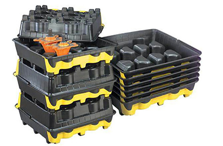 Heavy duty HDPE thermoformed dunnage tray