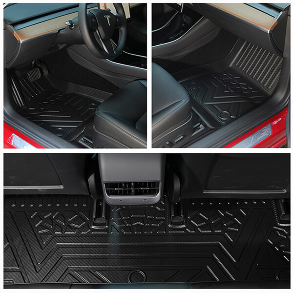 custom fit molded TPE car floor mats for Tesla